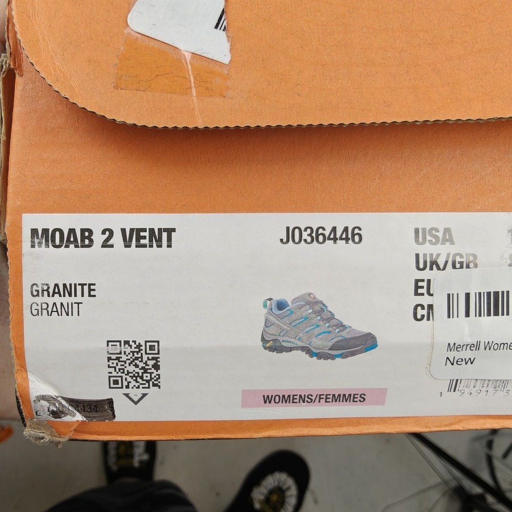 Merrell Moab 2 Vent Women's 10 Granite Hiking Outdoors Trails Vibram Ventilator - Picture 2 of 7